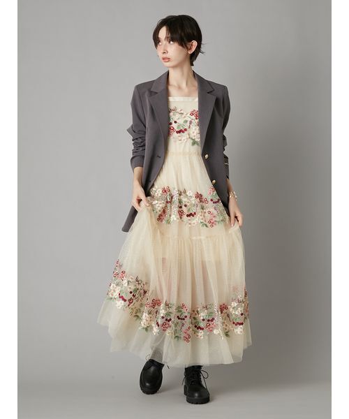 LILY BROWN（リリーブラウン）の「【LILY BROWN×KEITA MARUYAMA】エンブロイダリーチュールドレス（ドレス・レディース・ネイビー/クリーム・F）」の9枚目の写真