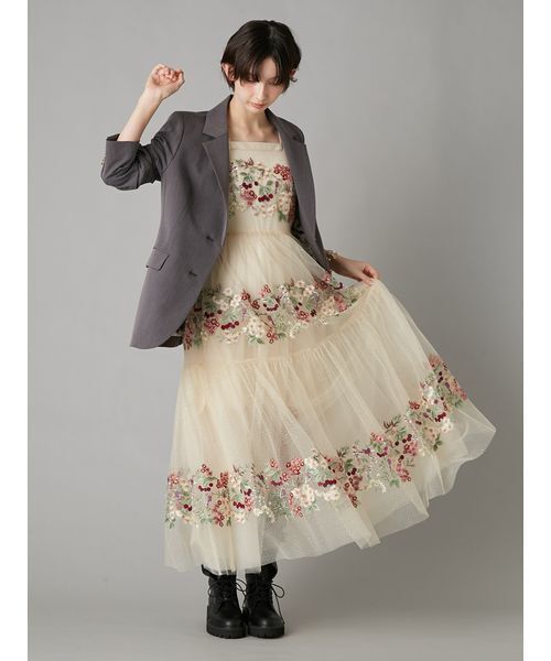 LILY BROWN（リリーブラウン）の「【LILY BROWN×KEITA MARUYAMA】エンブロイダリーチュールドレス（ドレス・レディース・ネイビー/クリーム・F）」の10枚目の写真