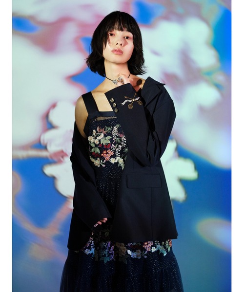 LILY BROWN（リリーブラウン）の「【LILY BROWN×KEITA MARUYAMA】エンブロイダリーチュールドレス（ドレス・レディース・ネイビー/クリーム・F）」の19枚目の写真