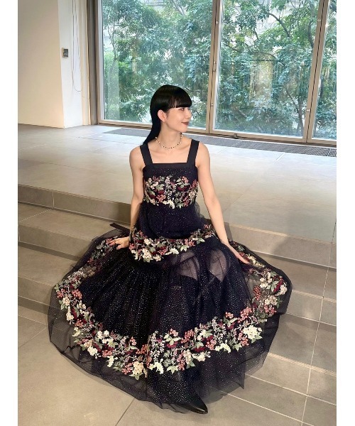 LILY BROWN（リリーブラウン）の「【LILY BROWN×KEITA MARUYAMA】エンブロイダリーチュールドレス（ドレス・レディース・ネイビー/クリーム・F）」の16枚目の写真