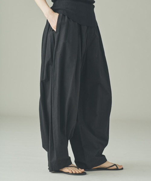 Curensology（カレンソロジー）の「Curensology(カレンソロジー)/コットンリネンドロストパンツ（その他パンツ・レディース・ブラック・FREE）」の3枚目の写真