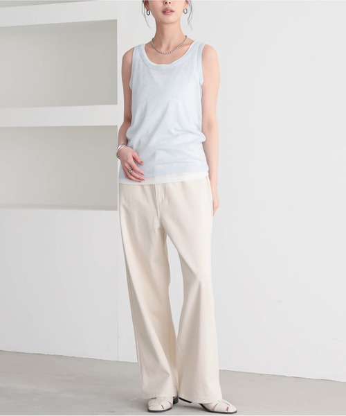 for/c(フォーシー)の「MIXカラー2枚セットタンクトップ【サスティナブル】(Tシャツ/カットソー・レディース・グレー×ホワイト/ホワイト×ブルー/ホワイト×ピンク・M/L)」の6枚目の写真