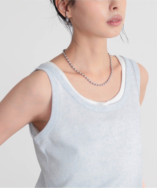 for/c(フォーシー)の「MIXカラー2枚セットタンクトップ【サスティナブル】(Tシャツ/カットソー・レディース・グレー×ホワイト/ホワイト×ブルー/ホワイト×ピンク・M/L)」の10枚目の写真