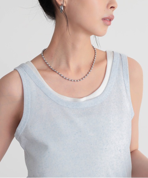 for/c(フォーシー)の「MIXカラー2枚セットタンクトップ【サスティナブル】(Tシャツ/カットソー・レディース・グレー×ホワイト/ホワイト×ブルー/ホワイト×ピンク・M/L)」の9枚目の写真