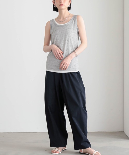 for/c(フォーシー)の「MIXカラー2枚セットタンクトップ【サスティナブル】(Tシャツ/カットソー・レディース・グレー×ホワイト/ホワイト×ブルー/ホワイト×ピンク・M/L)」の21枚目の写真