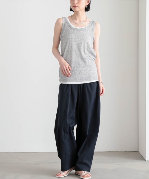 for/c(フォーシー)の「MIXカラー2枚セットタンクトップ【サスティナブル】(Tシャツ/カットソー・レディース・グレー×ホワイト/ホワイト×ブルー/ホワイト×ピンク・M/L)」の20枚目の写真