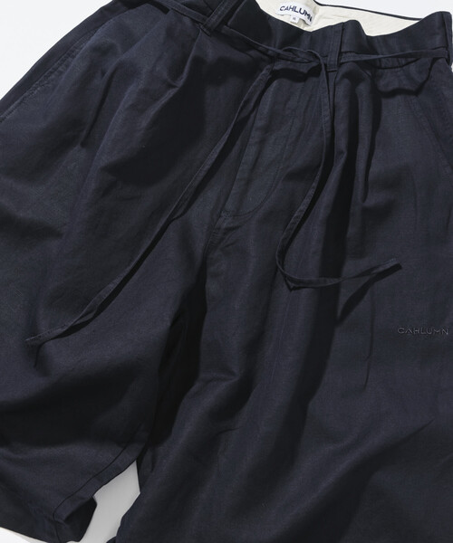 CAHLUMN/カウラム Cotton Linen 2 Tuck Chino Shorts/コットン リネン