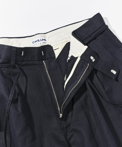 CAHLUMN/カウラム Cotton Linen 2 Tuck Chino Shorts/コットン リネン