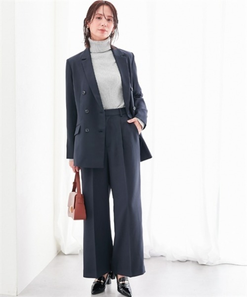 7days Life Styling（セブンデイズライフスタイリング）の「【洗濯機で洗える】3つ揃えスーツ（ジャケット＋ベスト＋ワイドパンツ）（スーツセット・レディース・ネイビー/グレー系・S/M/L/LL/3L）」の5枚目の写真