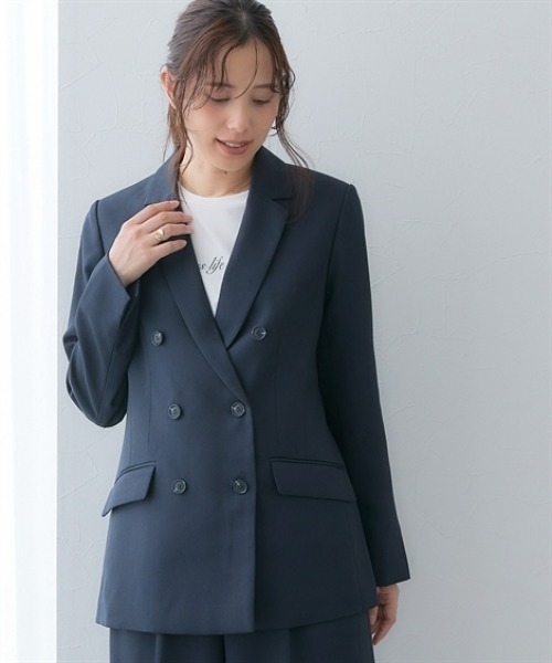 7days Life Styling（セブンデイズライフスタイリング）の「【洗濯機で洗える】3つ揃えスーツ（ジャケット＋ベスト＋ワイドパンツ）（スーツセット・レディース・ネイビー/グレー系・S/M/L/LL/3L）」の11枚目の写真