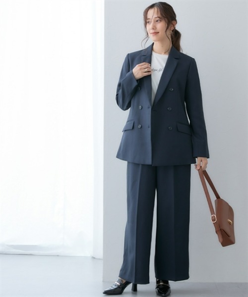 7days Life Styling（セブンデイズライフスタイリング）の「【洗濯機で洗える】3つ揃えスーツ（ジャケット＋ベスト＋ワイドパンツ）（スーツセット・レディース・ネイビー/グレー系・S/M/L/LL/3L）」の12枚目の写真