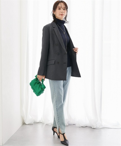 7days Life Styling（セブンデイズライフスタイリング）の「【洗濯機で洗える】3つ揃えスーツ（ジャケット＋ベスト＋ワイドパンツ）（スーツセット・レディース・ネイビー/グレー系・S/M/L/LL/3L）」の13枚目の写真
