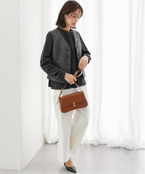 7days Life Styling（セブンデイズライフスタイリング）の「【洗濯機で洗える】3つ揃えスーツ（ジャケット＋ベスト＋ワイドパンツ）（スーツセット・レディース・ネイビー/グレー系・S/M/L/LL/3L）」の14枚目の写真