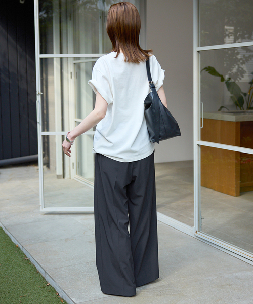 SLOBE IENA（スローブイエナ）の「《汗染み防止/接触冷感/吸水速乾/》PEストレッチイージースラックス（スラックス・レディース・ベージュ/ブラック・36/38）」の6枚目の写真