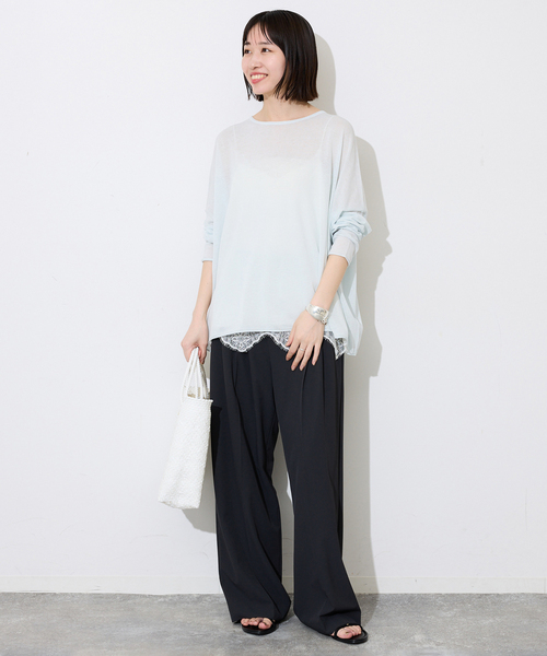 SLOBE IENA（スローブイエナ）の「《汗染み防止/接触冷感/吸水速乾/》PEストレッチイージースラックス（スラックス・レディース・ベージュ/ブラック・36/38）」の15枚目の写真