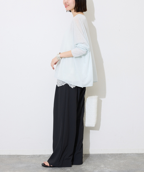 SLOBE IENA（スローブイエナ）の「《汗染み防止/接触冷感/吸水速乾/》PEストレッチイージースラックス（スラックス・レディース・ベージュ/ブラック・36/38）」の16枚目の写真