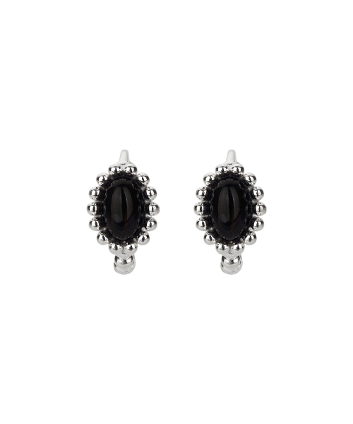 XANADU（ザナドゥ）の「OVAL STONE EARRING_BLACK SILVER（ピアス（両耳用）・レディース・その他・FREE）」の3枚目の写真