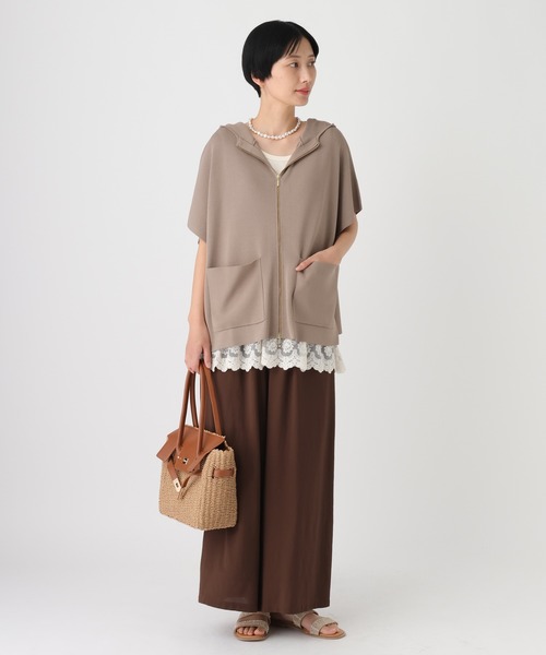 Elura（エルーラ）の「≪接触冷感≫冷感ポンチョニットジレ/664875（ベスト・レディース・ホワイト/ブラック/グレイッシュベージュ・FREE）」の15枚目の写真
