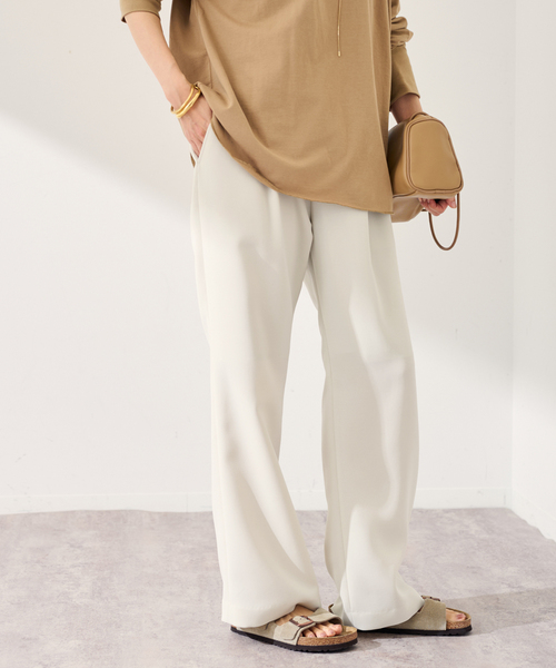 FRAMeWORK（フレームワーク）の「《追加》ライトダブルクロスイージースラックス2（スラックス・レディース・アイボリー/ブラック・40/38/36）」の2枚目の写真