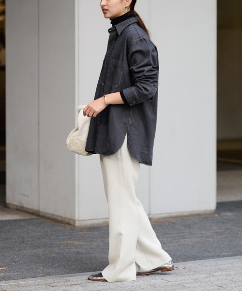 FRAMeWORK（フレームワーク）の「《追加》ライトダブルクロスイージースラックス2（スラックス・レディース・アイボリー/ブラック・40/38/36）」の21枚目の写真