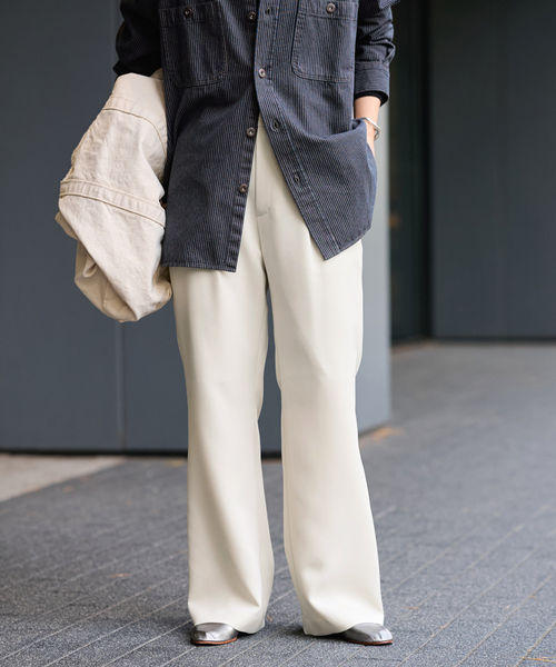 FRAMeWORK（フレームワーク）の「《追加》ライトダブルクロスイージースラックス2（スラックス・レディース・アイボリー/ブラック・40/38/36）」の19枚目の写真