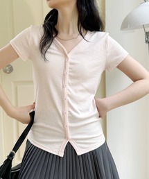 Ｖネックヘンリーデザイン 半袖Ｔシャツ
