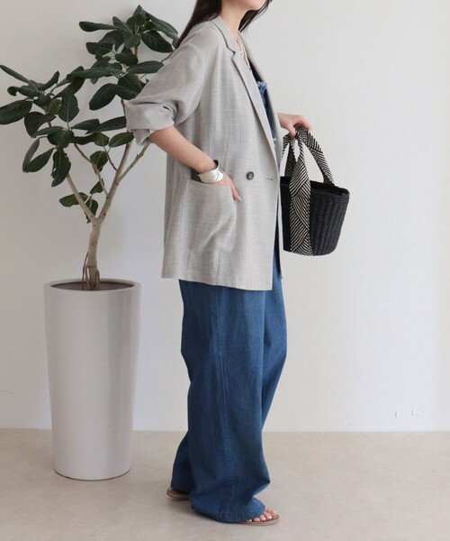 fredy emue(フレディエミュ)の「カラミテーラードジャケット(テーラードジャケット・レディース・ブラック/ライトグレー・38)」の5枚目の写真