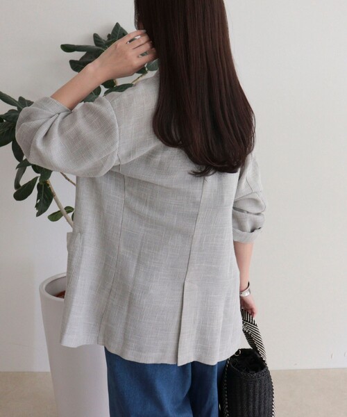 fredy emue(フレディエミュ)の「カラミテーラードジャケット(テーラードジャケット・レディース・ブラック/ライトグレー・38)」の9枚目の写真