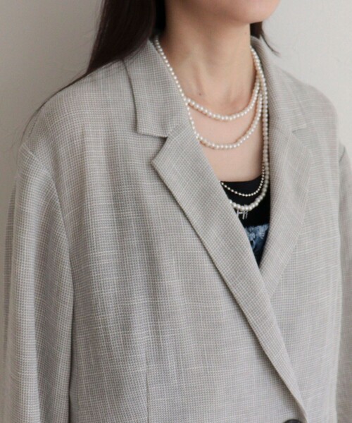 fredy emue(フレディエミュ)の「カラミテーラードジャケット(テーラードジャケット・レディース・ブラック/ライトグレー・38)」の16枚目の写真