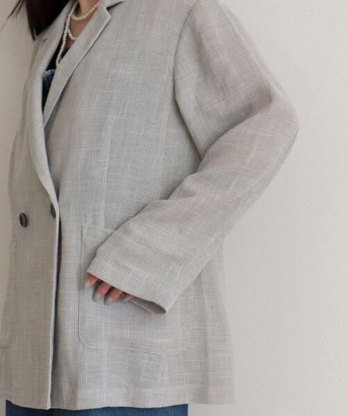 fredy emue(フレディエミュ)の「カラミテーラードジャケット(テーラードジャケット・レディース・ブラック/ライトグレー・38)」の19枚目の写真