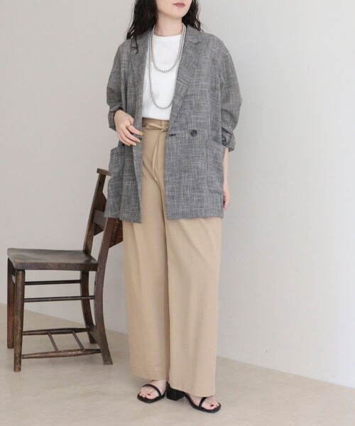 fredy emue(フレディエミュ)の「カラミテーラードジャケット(テーラードジャケット・レディース・ブラック/ライトグレー・38)」の20枚目の写真