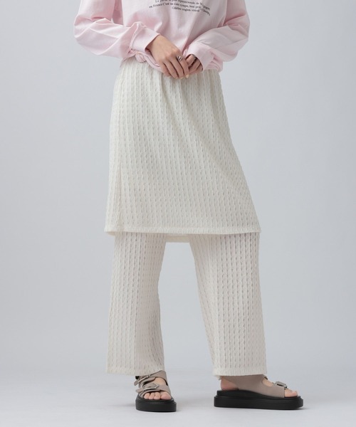 LEPSIM（レプシィム）の「レースドッキングパンツ　656644（その他パンツ・レディース・ブラック/オフホワイト・FREE）」の10枚目の写真