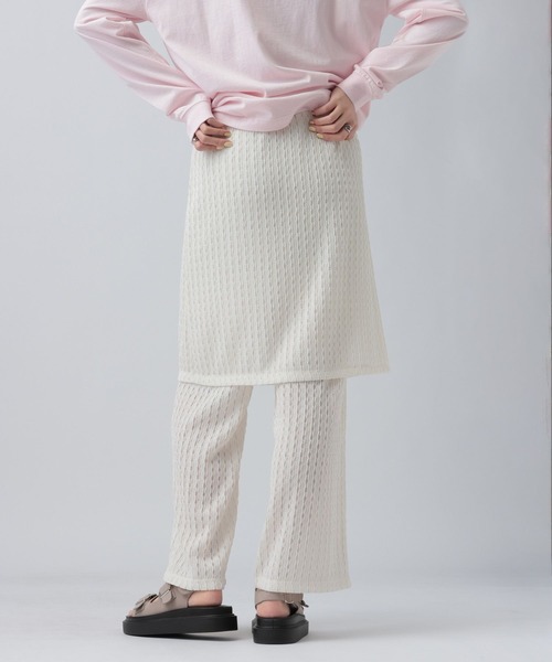 LEPSIM（レプシィム）の「レースドッキングパンツ　656644（その他パンツ・レディース・ブラック/オフホワイト・FREE）」の8枚目の写真