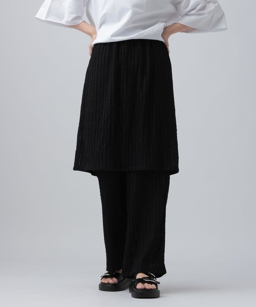 LEPSIM（レプシィム）の「レースドッキングパンツ　656644（その他パンツ・レディース・ブラック/オフホワイト・FREE）」の4枚目の写真