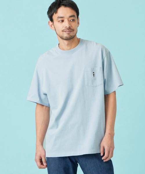 EDWIN(エドウィン)の「EDWIN エドウィン パッチポケット Tシャツ 半袖(Tシャツ/カットソー・メンズ・ネイビー/アイボリー/ブラック/ブルー・X-LARGE/SMALL/MEDIUM/LARGE)」の4枚目の写真