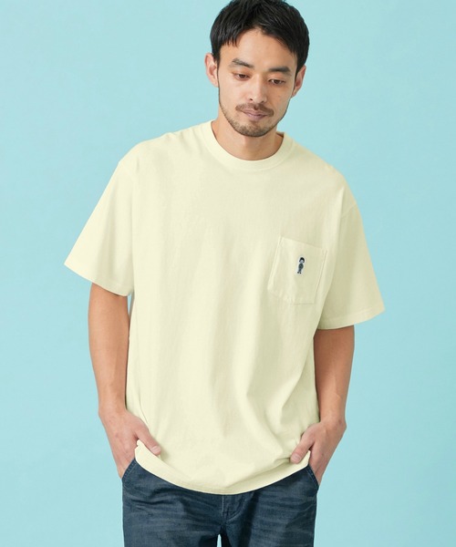 EDWIN(エドウィン)の「EDWIN エドウィン パッチポケット Tシャツ 半袖(Tシャツ/カットソー・メンズ・ネイビー/アイボリー/ブラック/ブルー・X-LARGE/SMALL/MEDIUM/LARGE)」の2枚目の写真