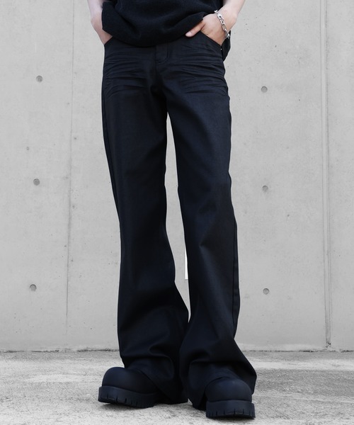 LANDNESS(ランドネス)の「【LANDNESS/ランドネス】Wax coated bootcut jeans/ワックス コーティッド ブーツカット ジーンズ(デニムパンツ・メンズ・ブラック・M/S/L)」の8枚目の写真