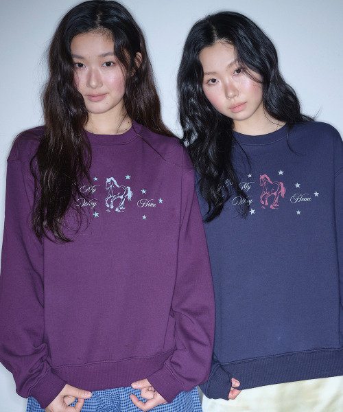 HOMEBODY THINGS（ホームバディ ティングズ）の「HBT Pony Sweatshirt (PURPLE)（スウェット・レディース・その他・FREE）」の2枚目の写真