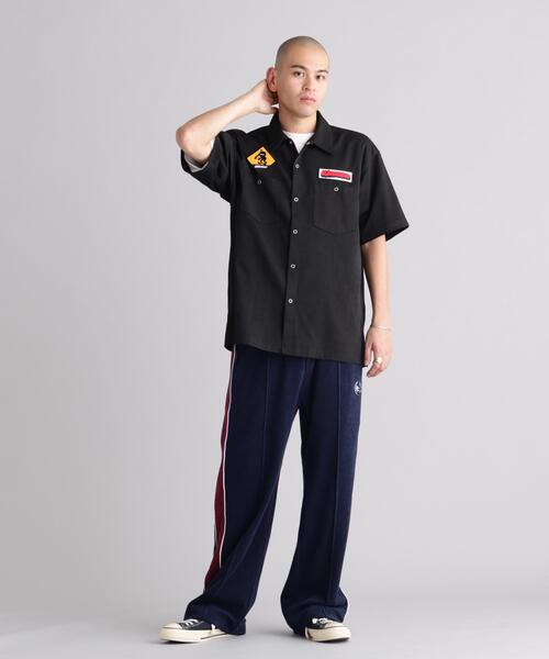 MANASTASH(マナスタッシュ)の「MANASTASH/マナスタッシュ/PATCHED LOGO WORK SHIRT(シャツ/ブラウス・メンズ・ブルー系その他3/その他3/ブラック・S/XL/L)」の5枚目の写真