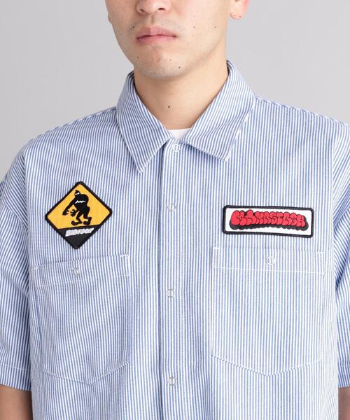 MANASTASH(マナスタッシュ)の「MANASTASH/マナスタッシュ/PATCHED LOGO WORK SHIRT(シャツ/ブラウス・メンズ・ブルー系その他3/その他3/ブラック・S/XL/L)」の10枚目の写真