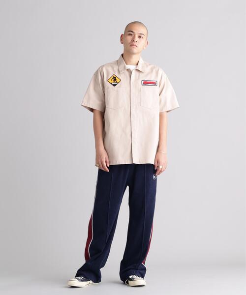 MANASTASH(マナスタッシュ)の「MANASTASH/マナスタッシュ/PATCHED LOGO WORK SHIRT(シャツ/ブラウス・メンズ・ブルー系その他3/その他3/ブラック・S/XL/L)」の4枚目の写真