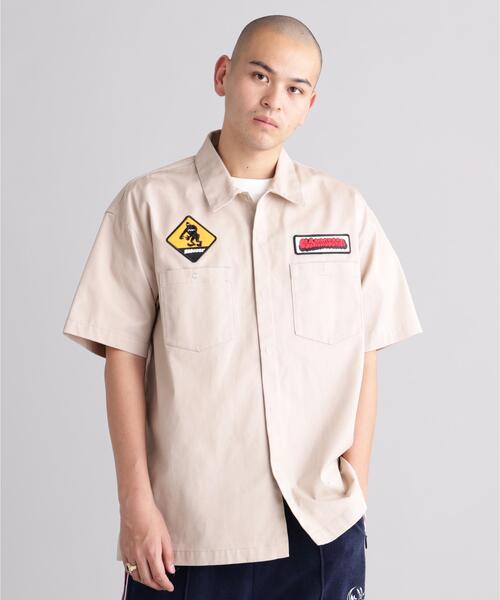 MANASTASH(マナスタッシュ)の「MANASTASH/マナスタッシュ/PATCHED LOGO WORK SHIRT(シャツ/ブラウス・メンズ・ブルー系その他3/その他3/ブラック・S/XL/L)」の3枚目の写真