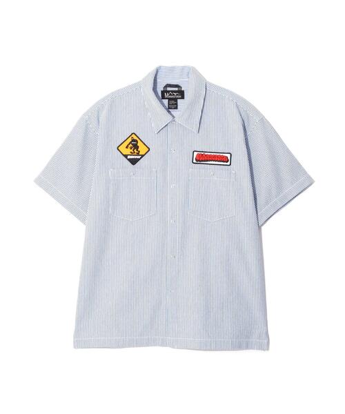 MANASTASH(マナスタッシュ)の「MANASTASH/マナスタッシュ/PATCHED LOGO WORK SHIRT(シャツ/ブラウス・メンズ・ブルー系その他3/その他3/ブラック・S/XL/L)」の15枚目の写真