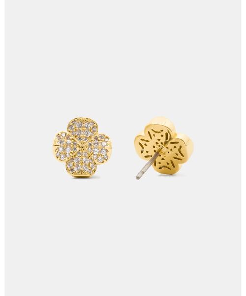 kate spade new york(ケイトスペード ニューヨーク)の「スペードフラワー パヴェ ピアス(ピアス(両耳用)・レディース・ベージュ・ONESIZE)」の2枚目の写真
