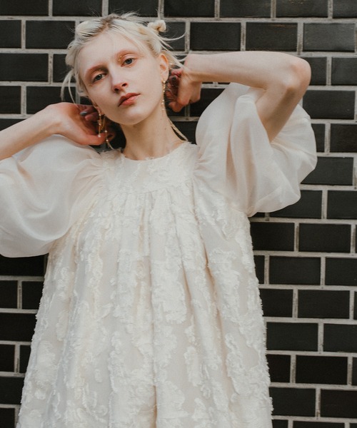 et.UNiVER(エトユニベール)の「Bloom jacquard dress(ドレス・レディース・ピンク/アイボリー/ブラック・MEDIUM/M-Short/M-Long)」の18枚目の写真