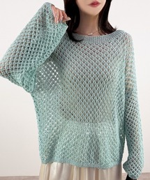 【上品な抜け感で魅せる】ソフトグランジメッシュニット