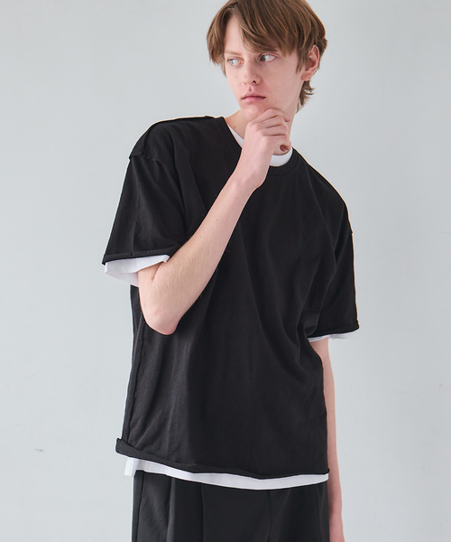 OSKR(オーエスケーアール)の「OSKR / オーエスケーアール Slab Cut Off Tee Shirt(Tシャツ/カットソー・メンズ・ブラック/グレー・LARGE/MEDIUM)」の14枚目の写真