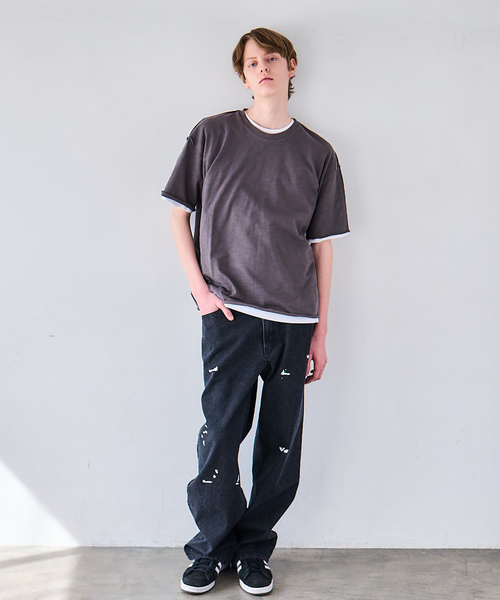 OSKR(オーエスケーアール)の「OSKR / オーエスケーアール Slab Cut Off Tee Shirt(Tシャツ/カットソー・メンズ・ブラック/グレー・LARGE/MEDIUM)」の13枚目の写真