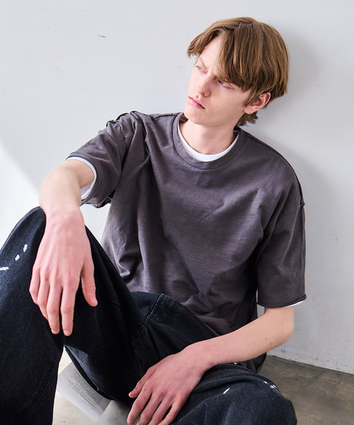 OSKR(オーエスケーアール)の「OSKR / オーエスケーアール Slab Cut Off Tee Shirt(Tシャツ/カットソー・メンズ・ブラック/グレー・LARGE/MEDIUM)」の11枚目の写真