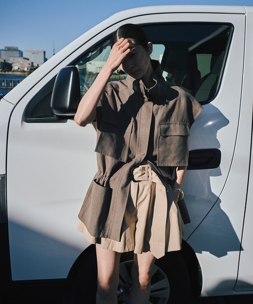 ESTNATION(エストネーション)の「ESSENCEOFLUXURY / ヘンプジレ(ベスト・レディース・オリーブ/ホワイト・38/36)」の2枚目の写真